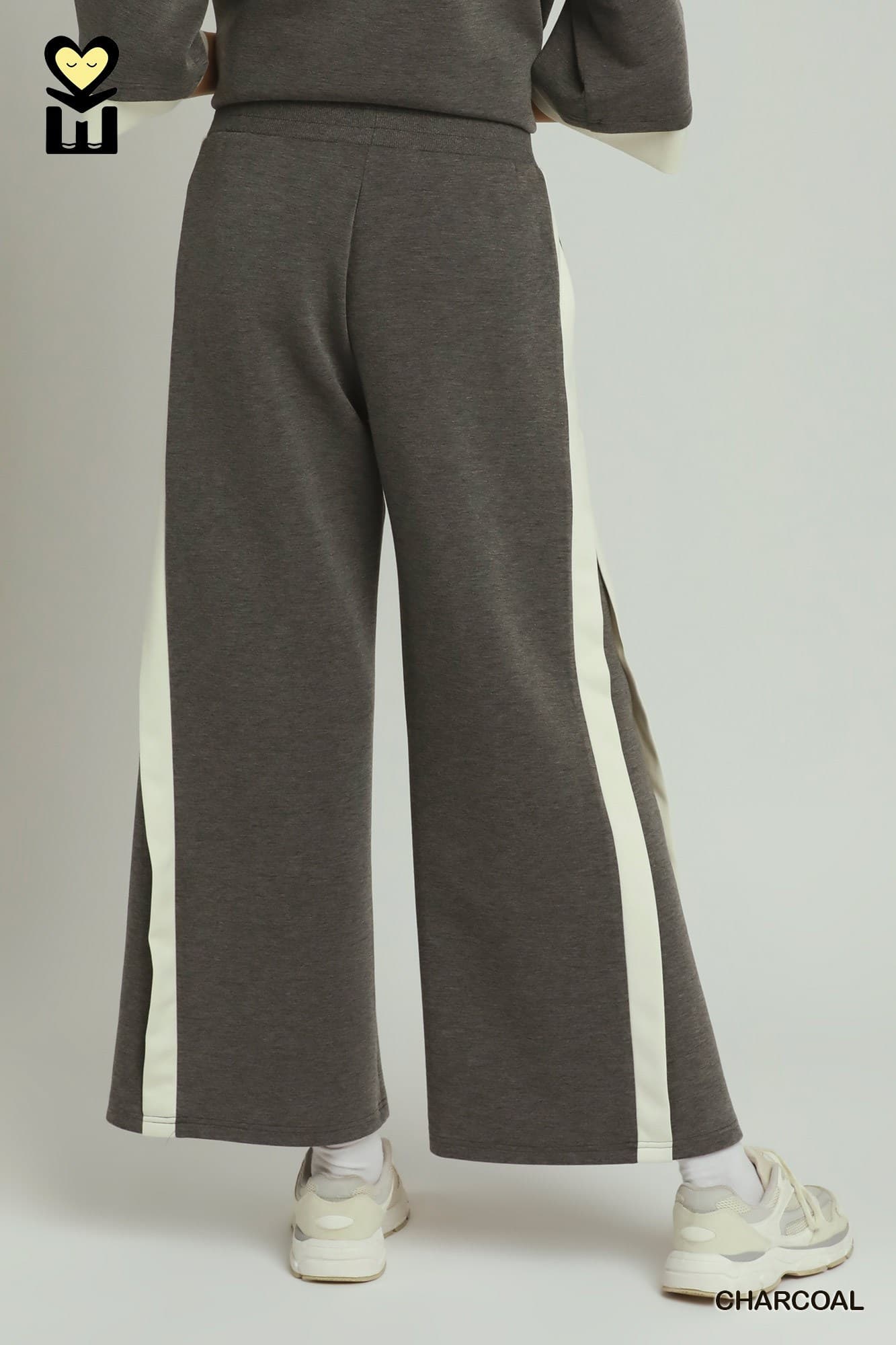 Charcoal Grey/Cream Color Block LuxeKnit Lounge Set