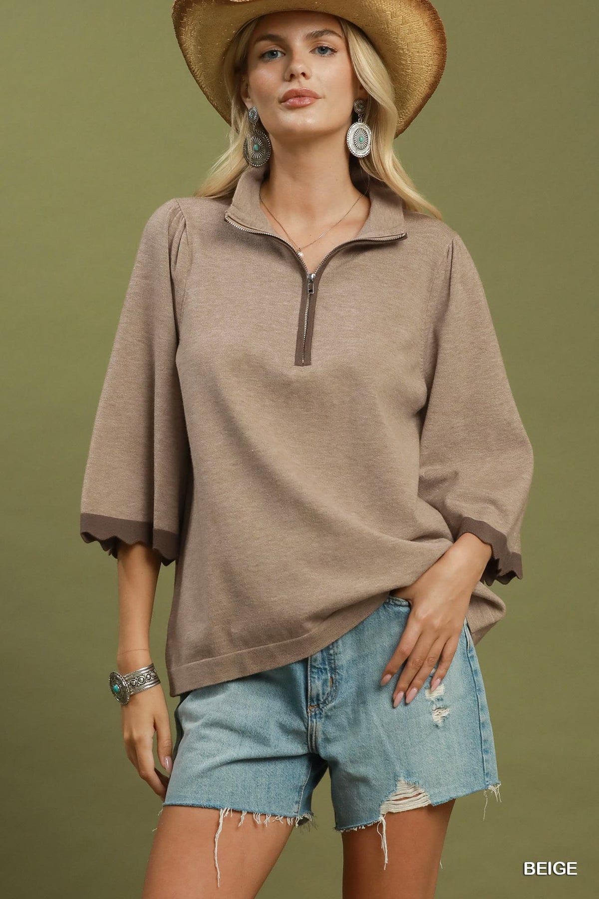 Western Ease Quarter-Zip Knit 🤎