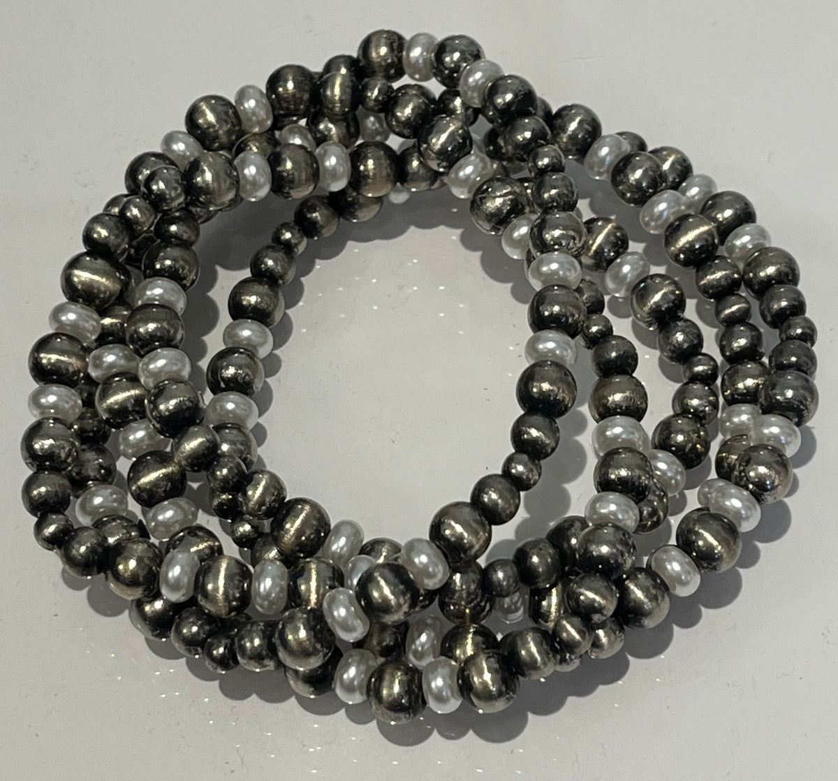 Faux Navajo Pearl & Pearl 5-Strand Bracelet Set