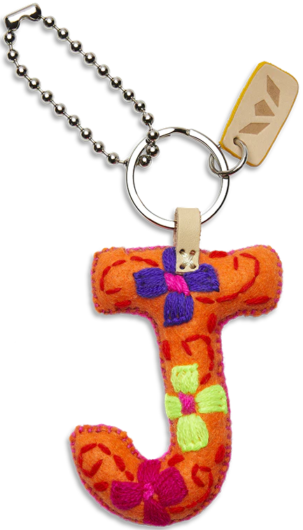 ORANGE FELT ALPHABET CHARMS