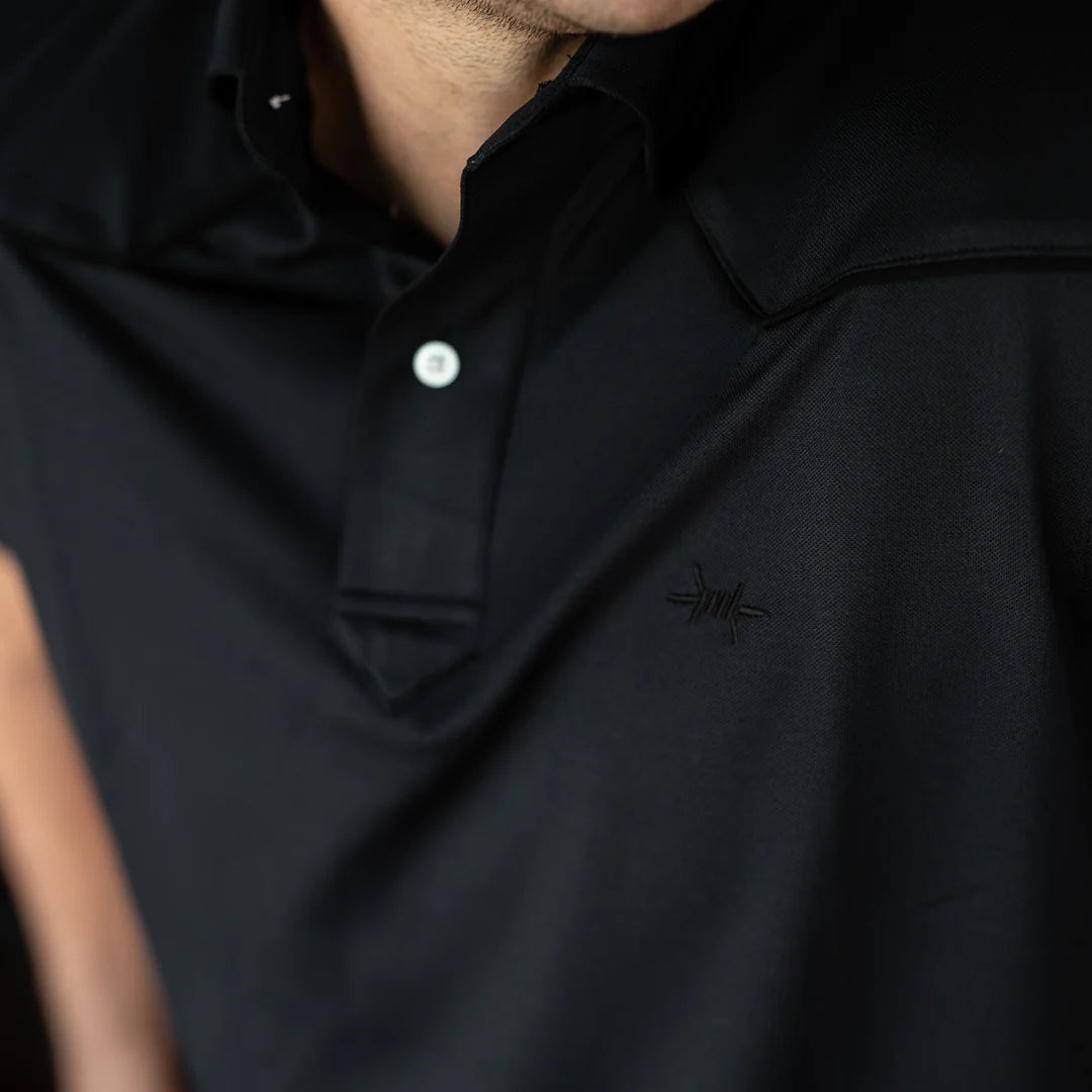 Lariat Western Polo- Cannon Black