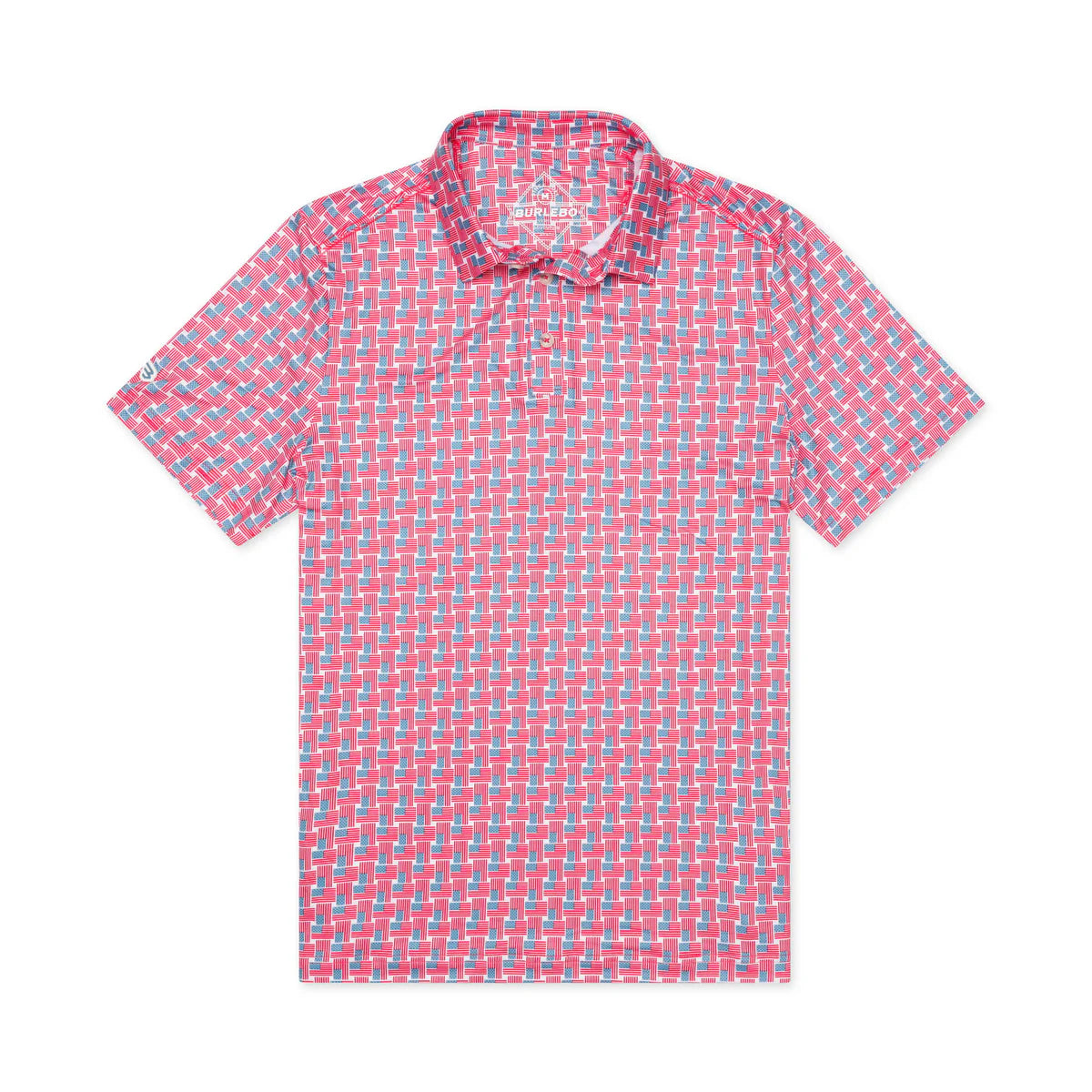 Performance Polo by Burlebo- American Flag Print