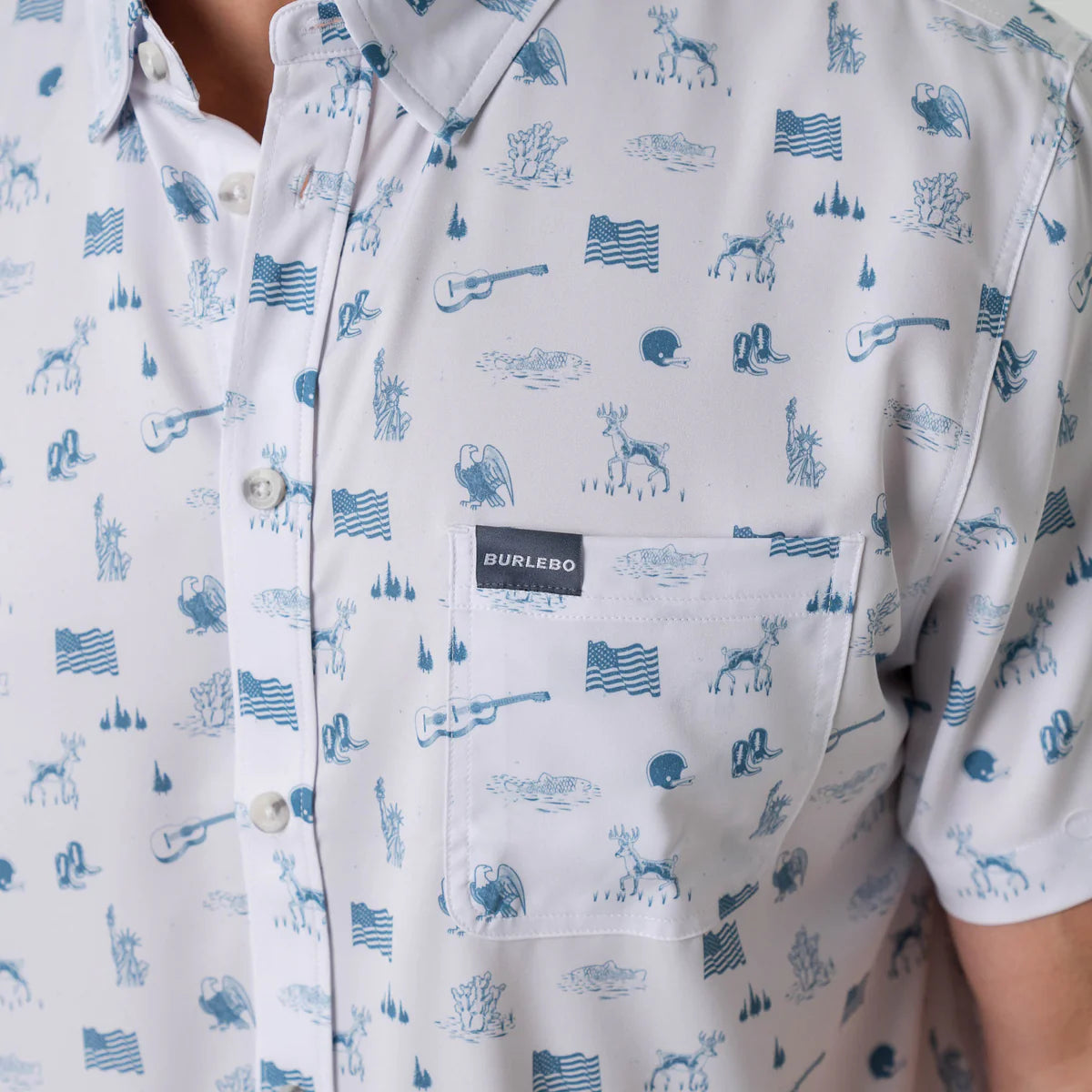Performance Button Up- America the Great by Burlebo