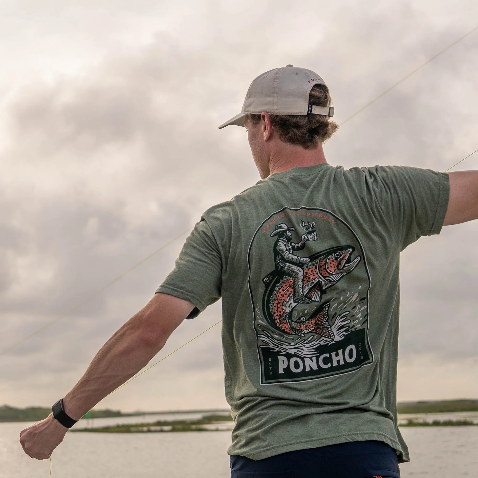 The Trout Rider T-shirt By Poncho