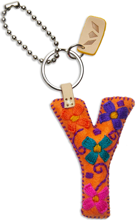 ORANGE FELT ALPHABET CHARMS