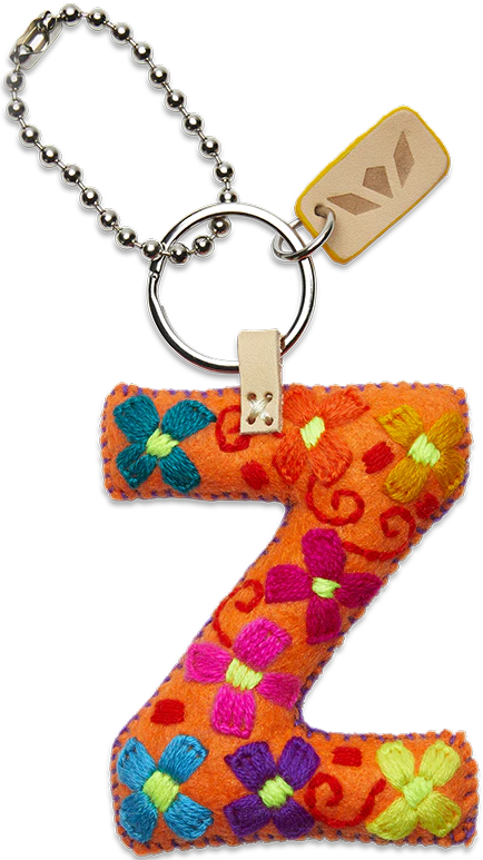 ORANGE FELT ALPHABET CHARMS