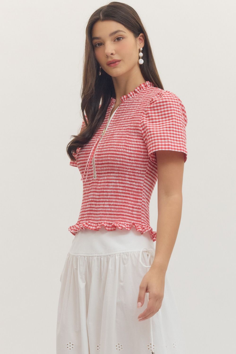 Picnic Pretty Gingham Smocked Top