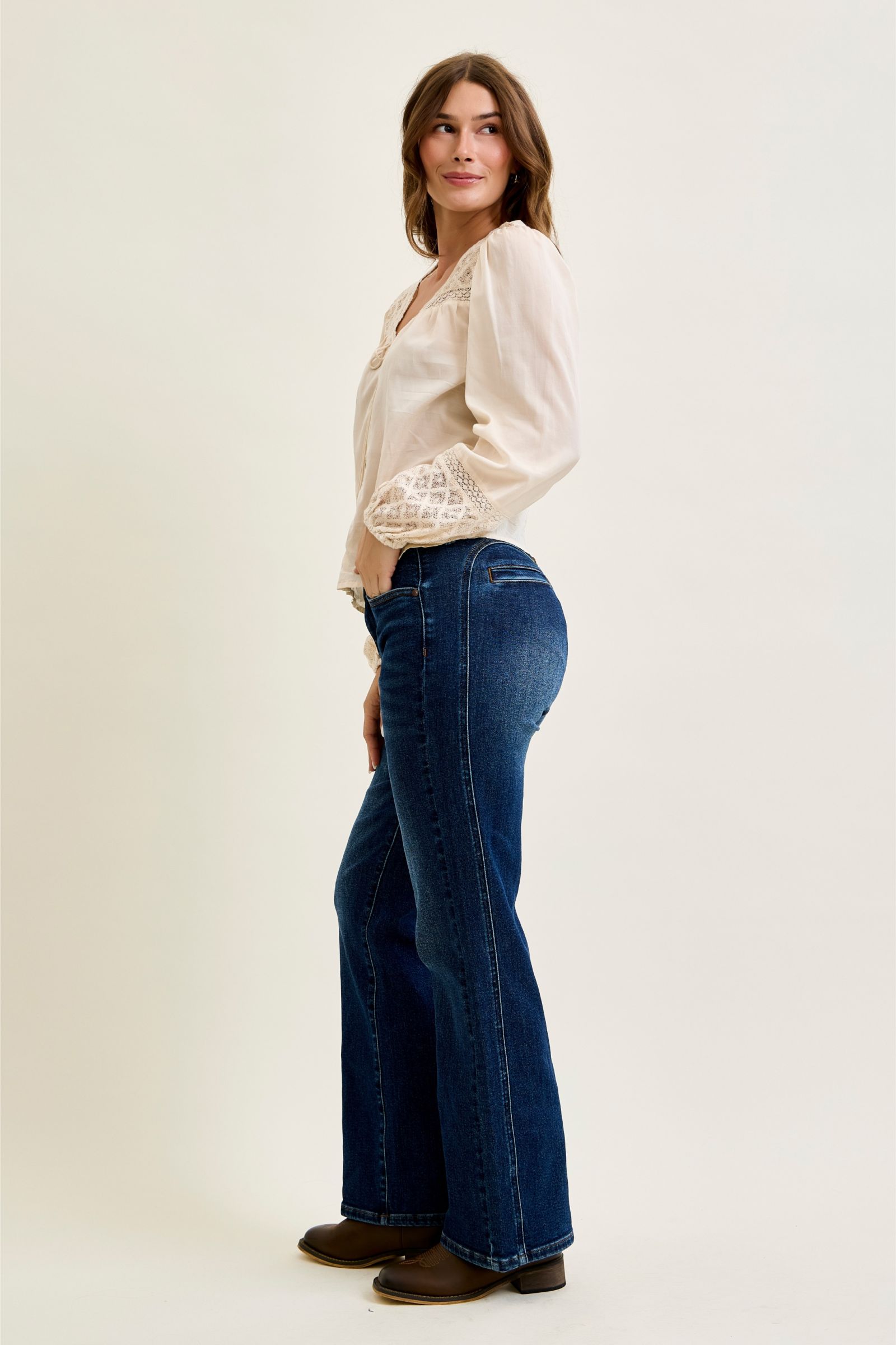 Judy Blue Mid Rise Alex Bootcut w/ Cowgirl Seam