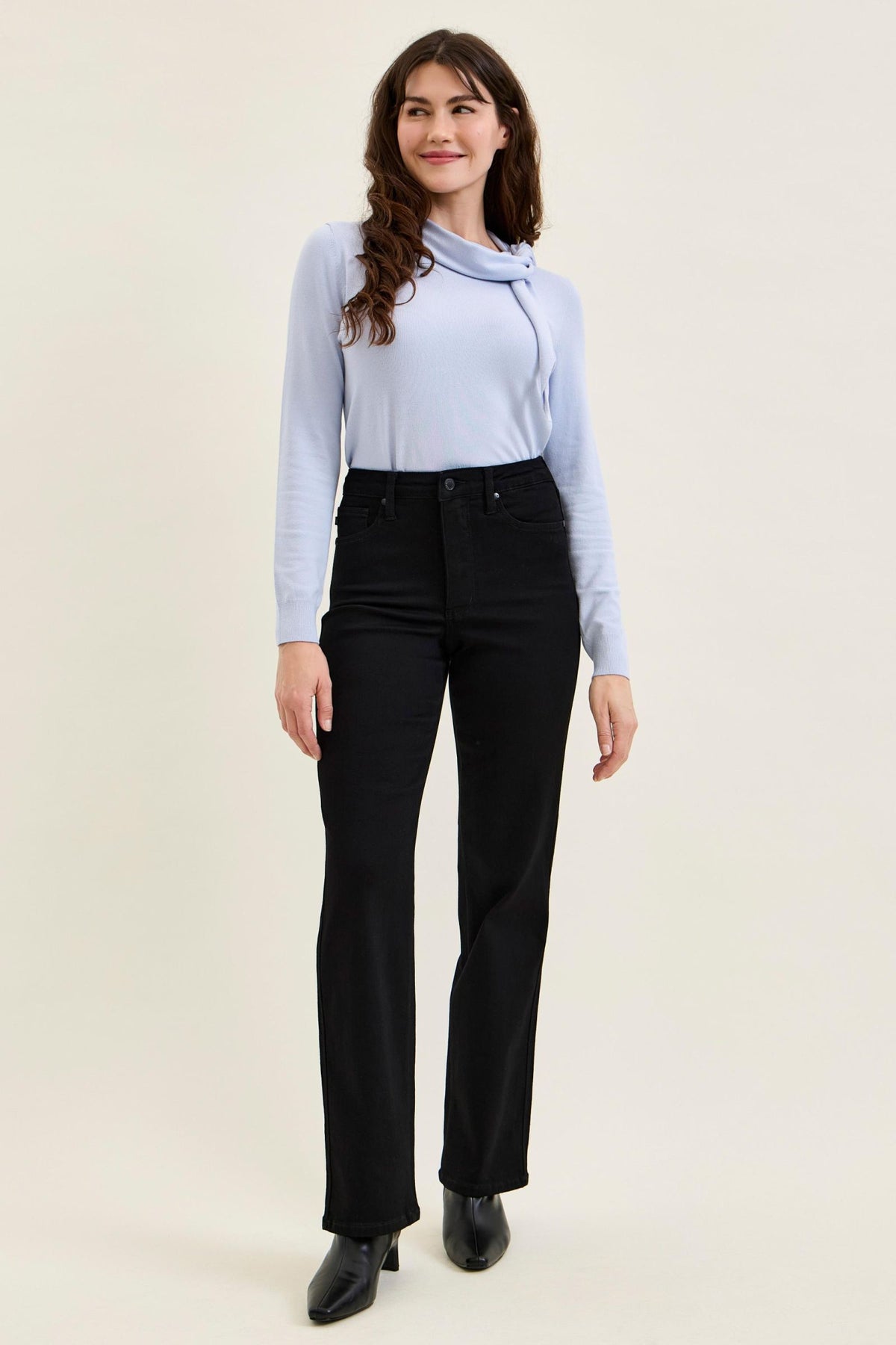 Judy Blue BLACK High Waist Kimberly Classic Straight Leg Jean