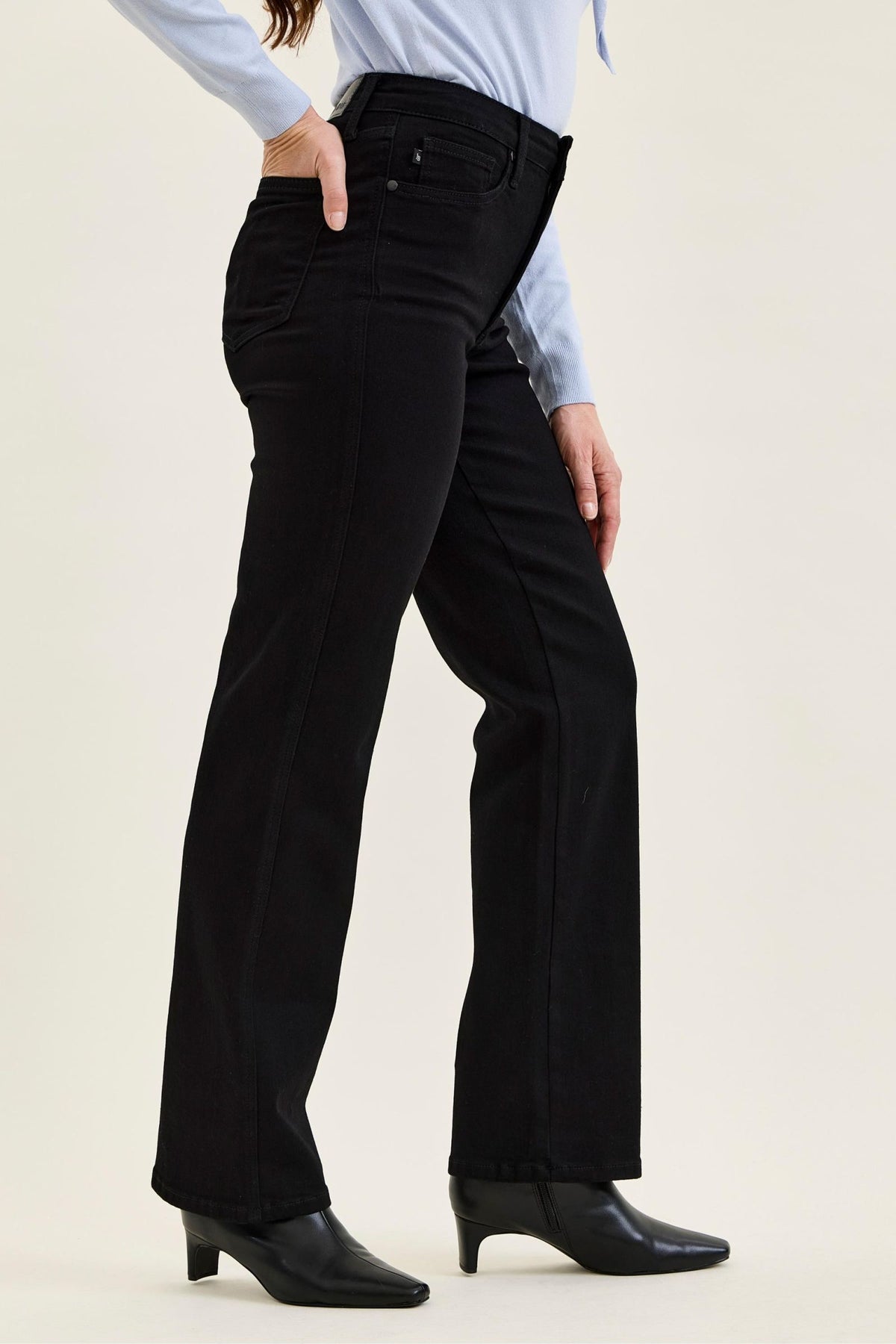 Judy Blue BLACK High Waist Kimberly Classic Straight Leg Jean