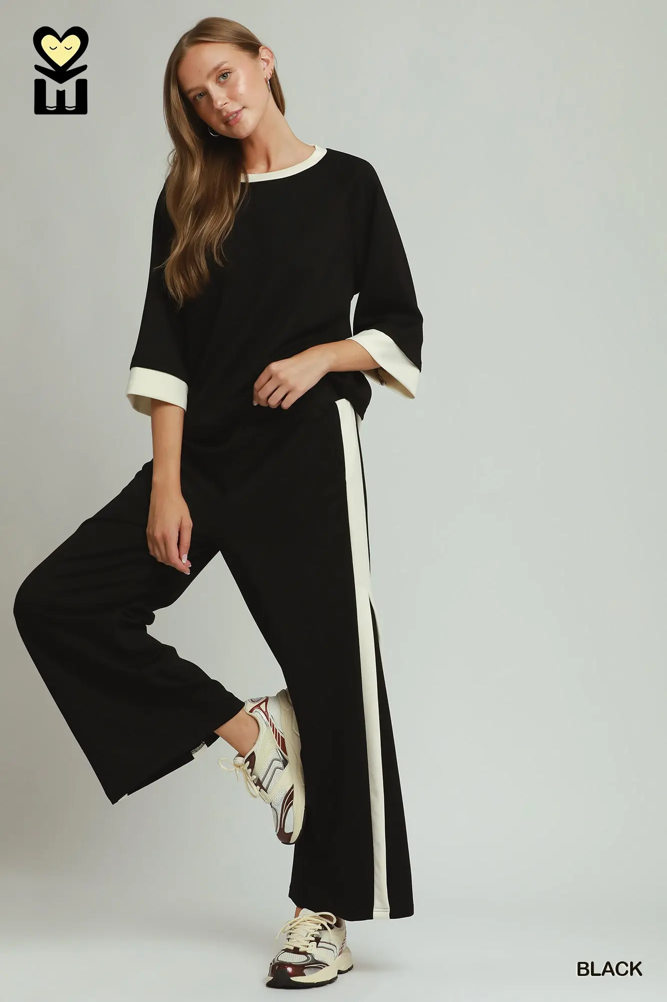Coco Brown Color Block LuxeKnit Lounge Set