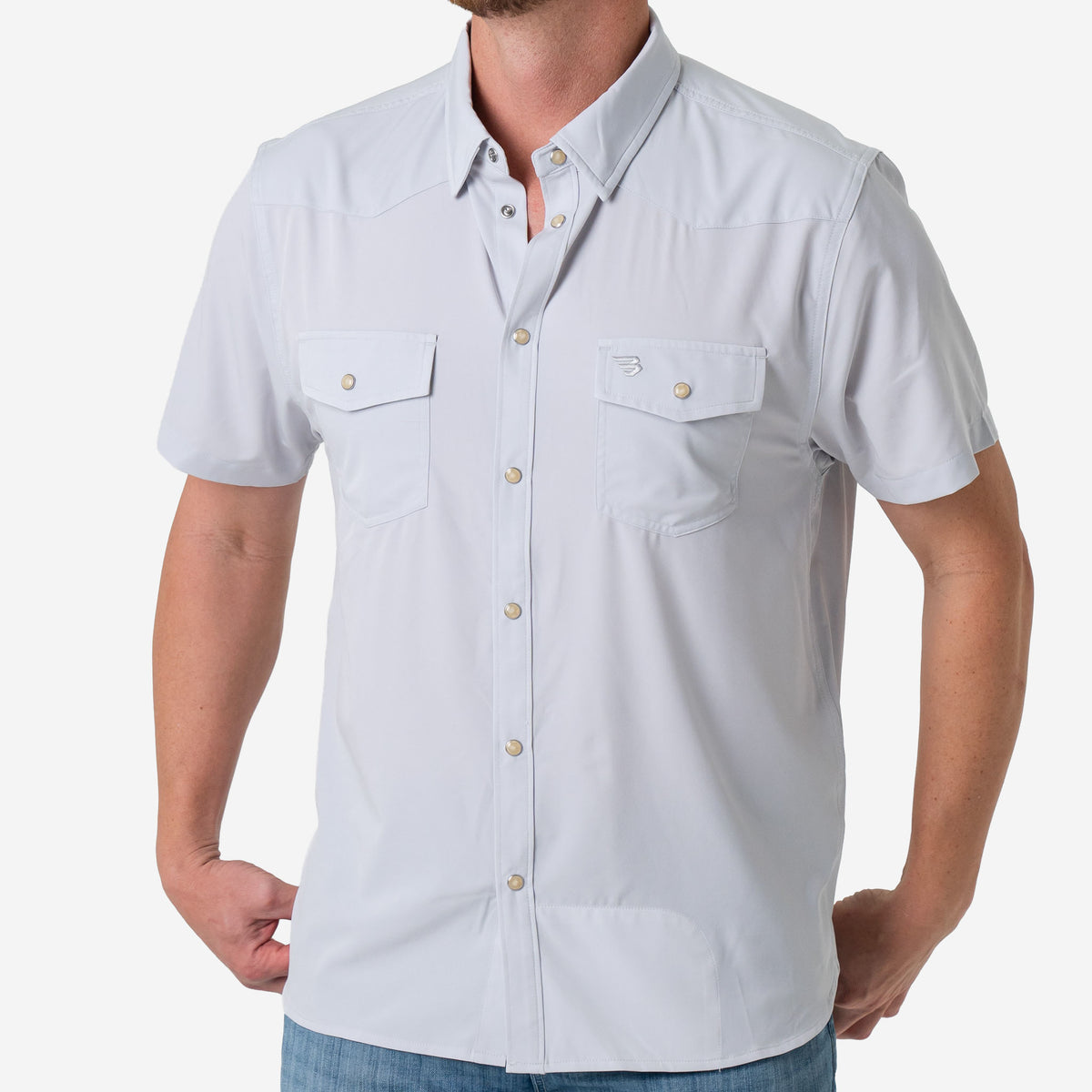 Performance Western Shirt By Burlebo - Light Grey