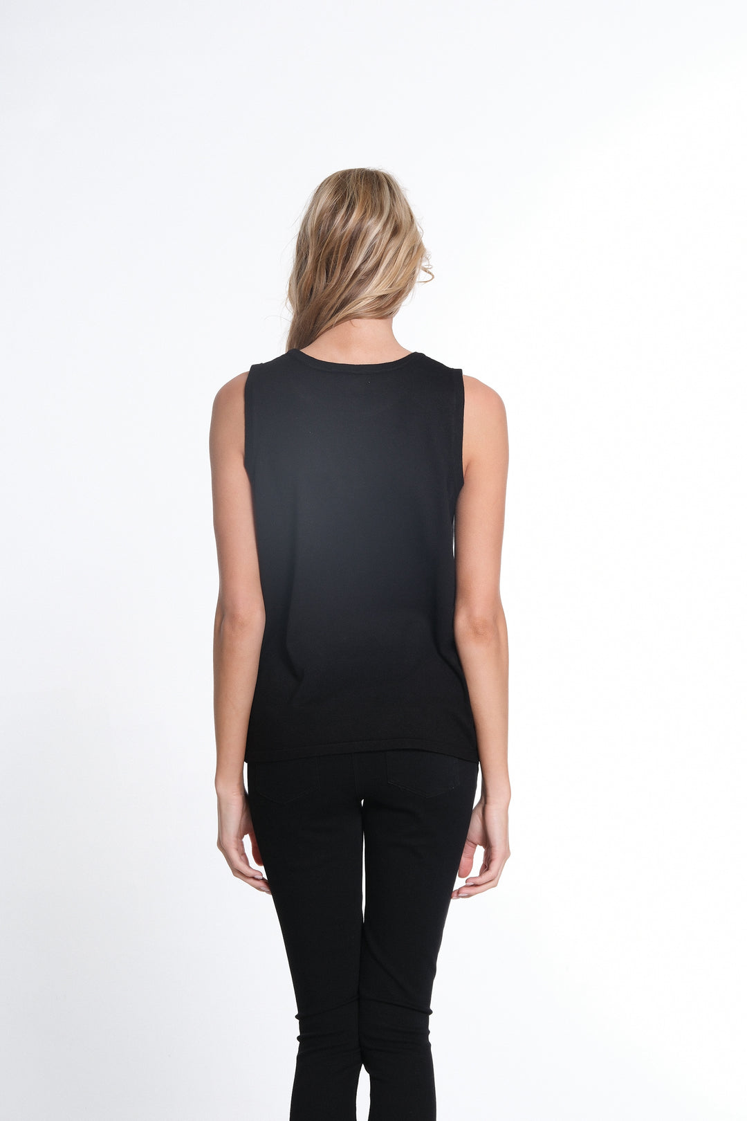 Black Jewel Neck Tank Sweater