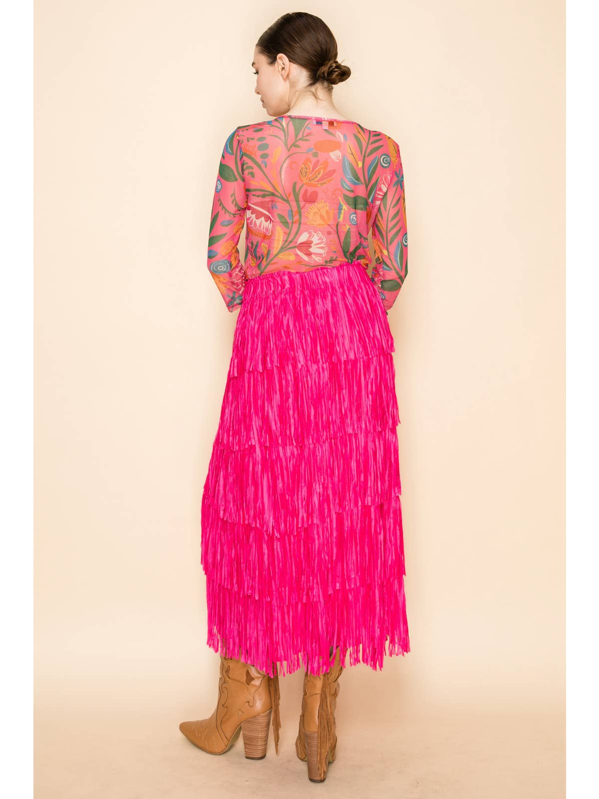 Barbie's Hot Pink All Over Fringe Skirt