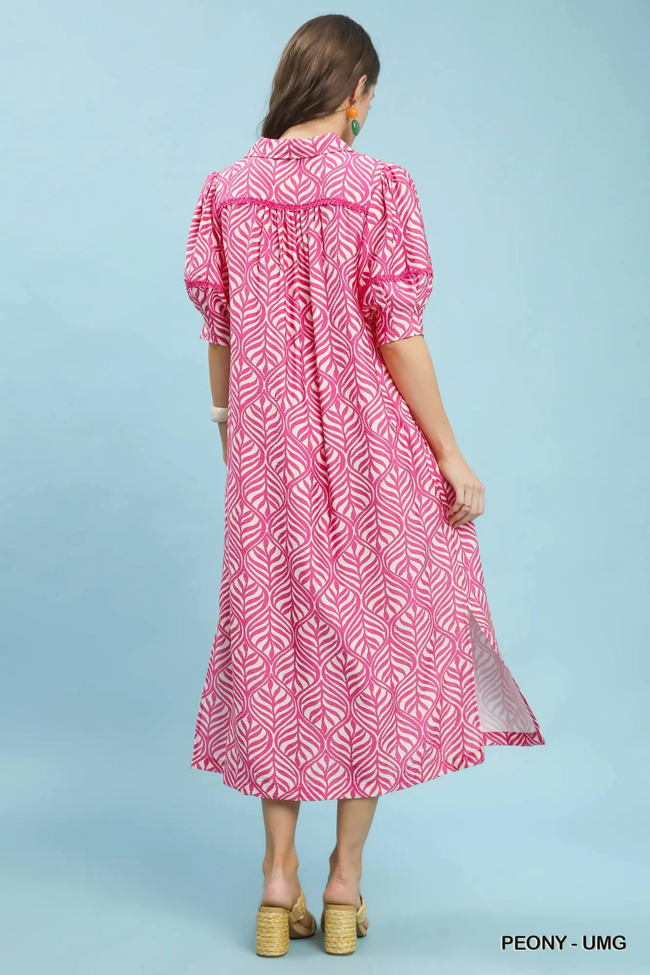 Pretty in Peony Puff Sleeve Dress