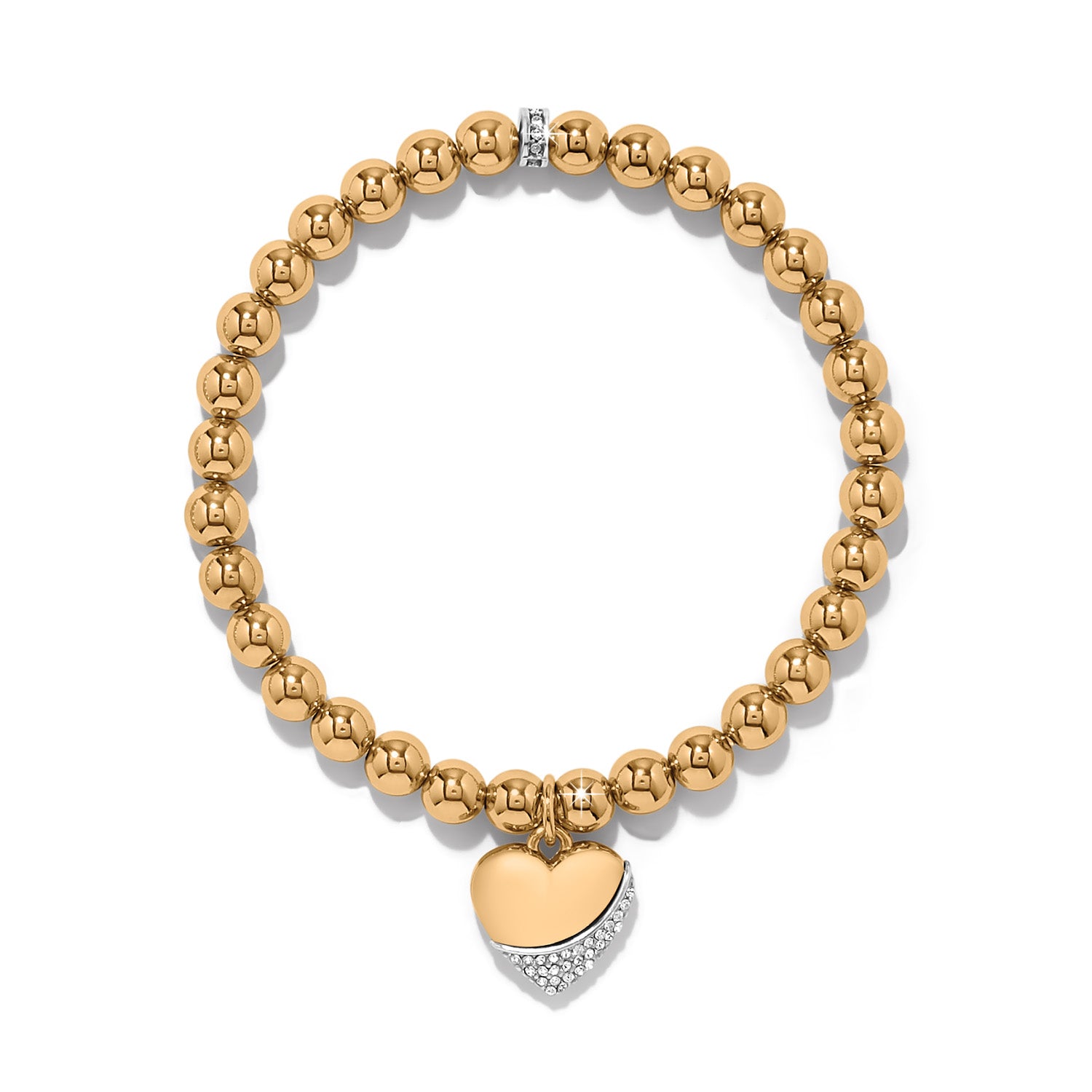 Meridian Petite Wave Heart Stretch Bracelet/Gold