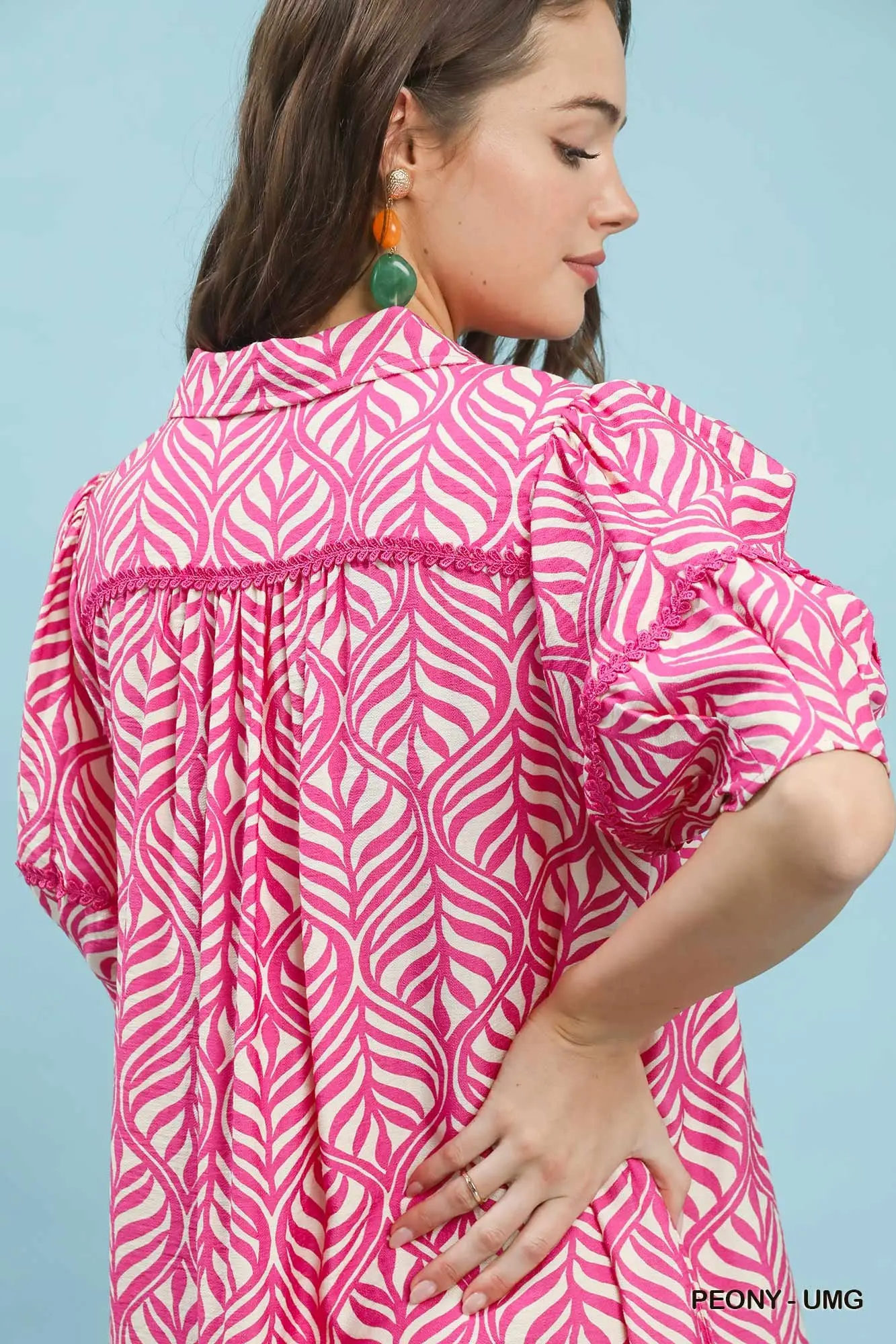 Pretty in Peony Puff Sleeve Dress