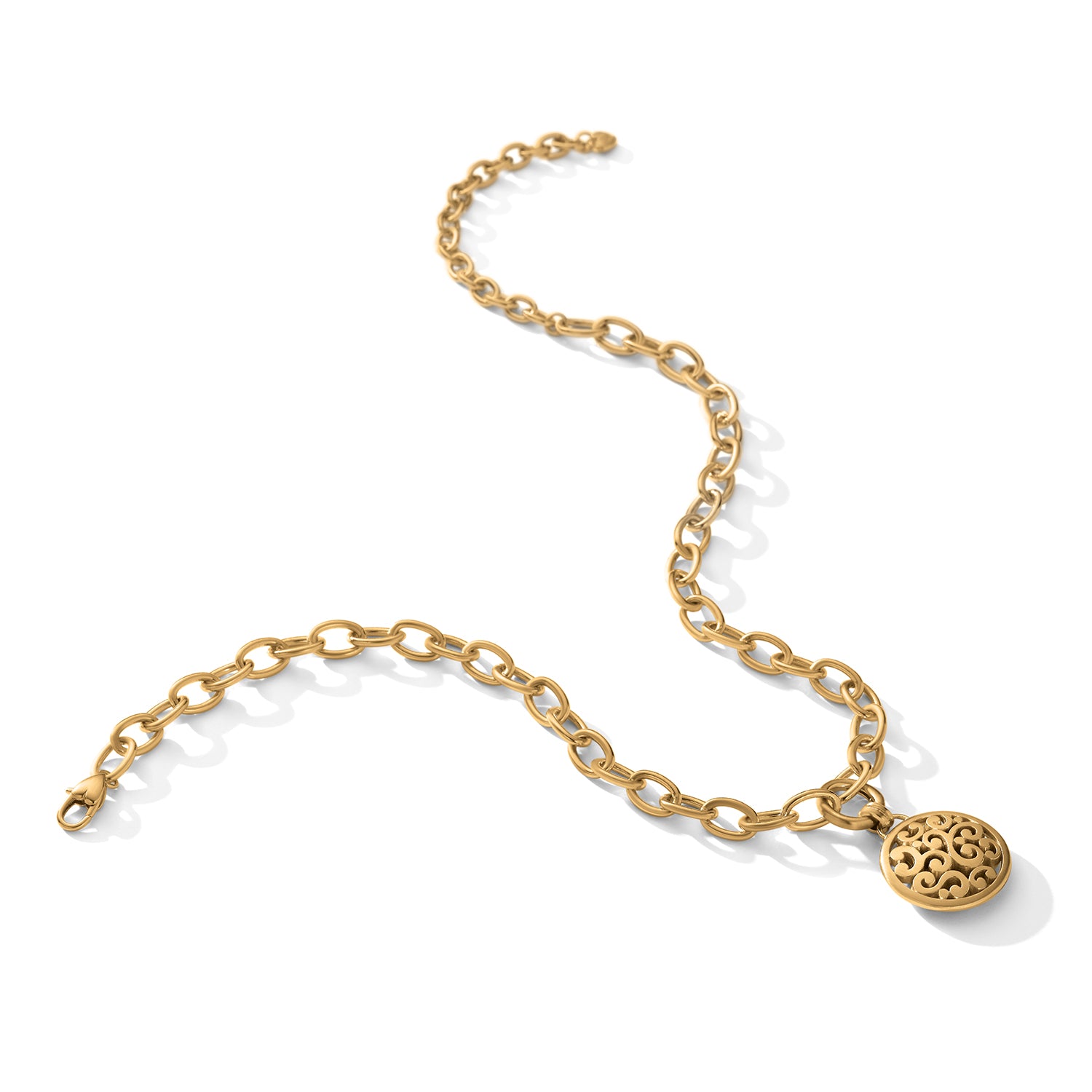 Contempo Medallion Charm Necklace/Gold