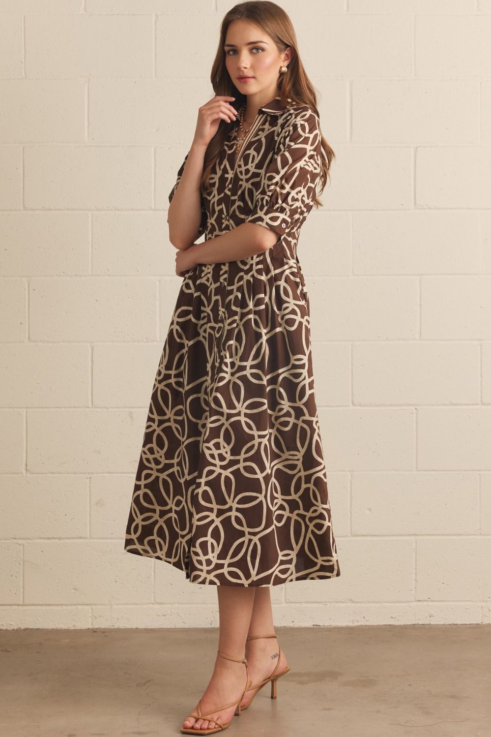 Espresso Swirl Midi Dress 🤎✨