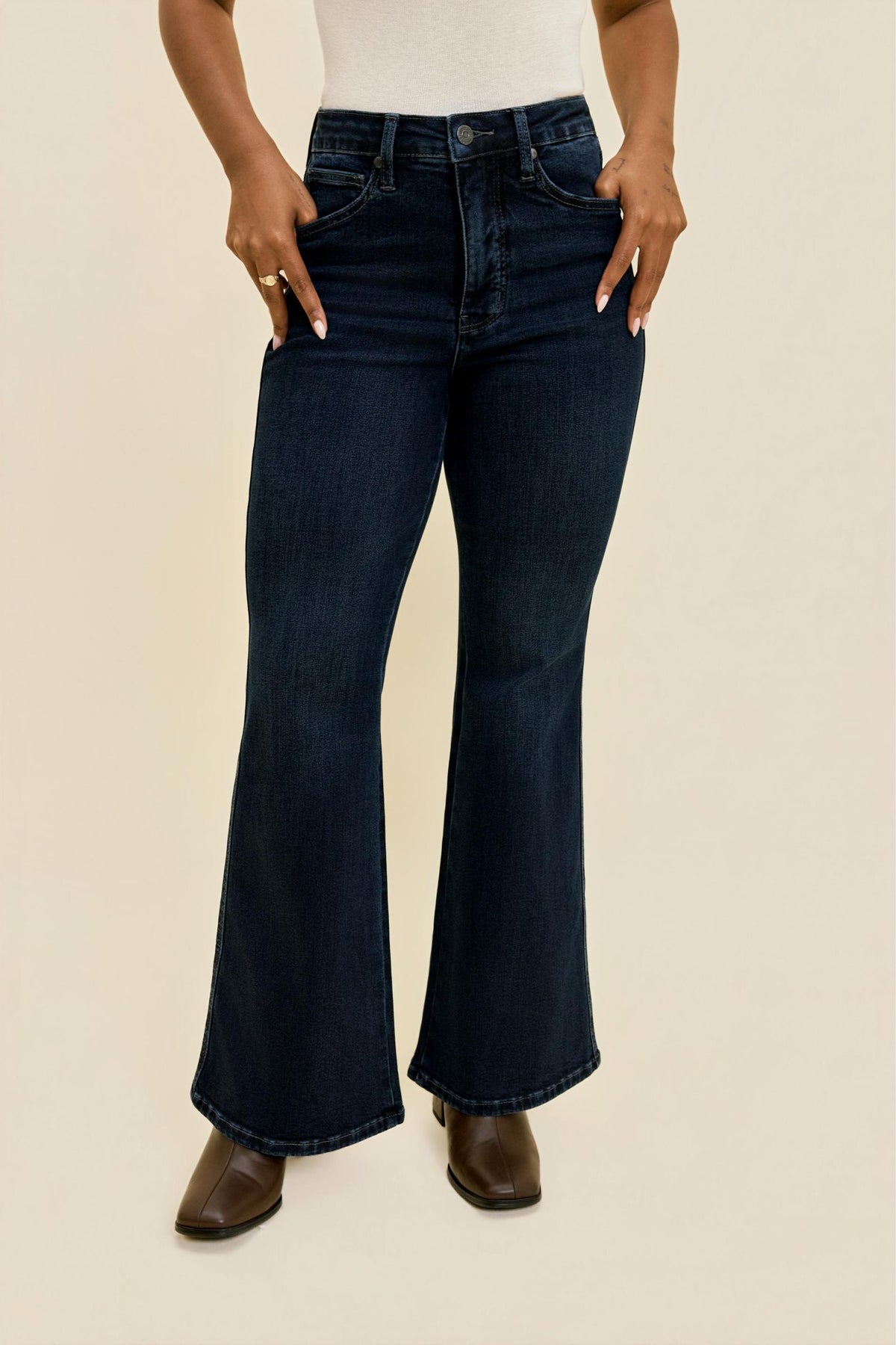 Judy Blue High Waist CHARLOTTE Flare Dark Deep Indigo/Petite