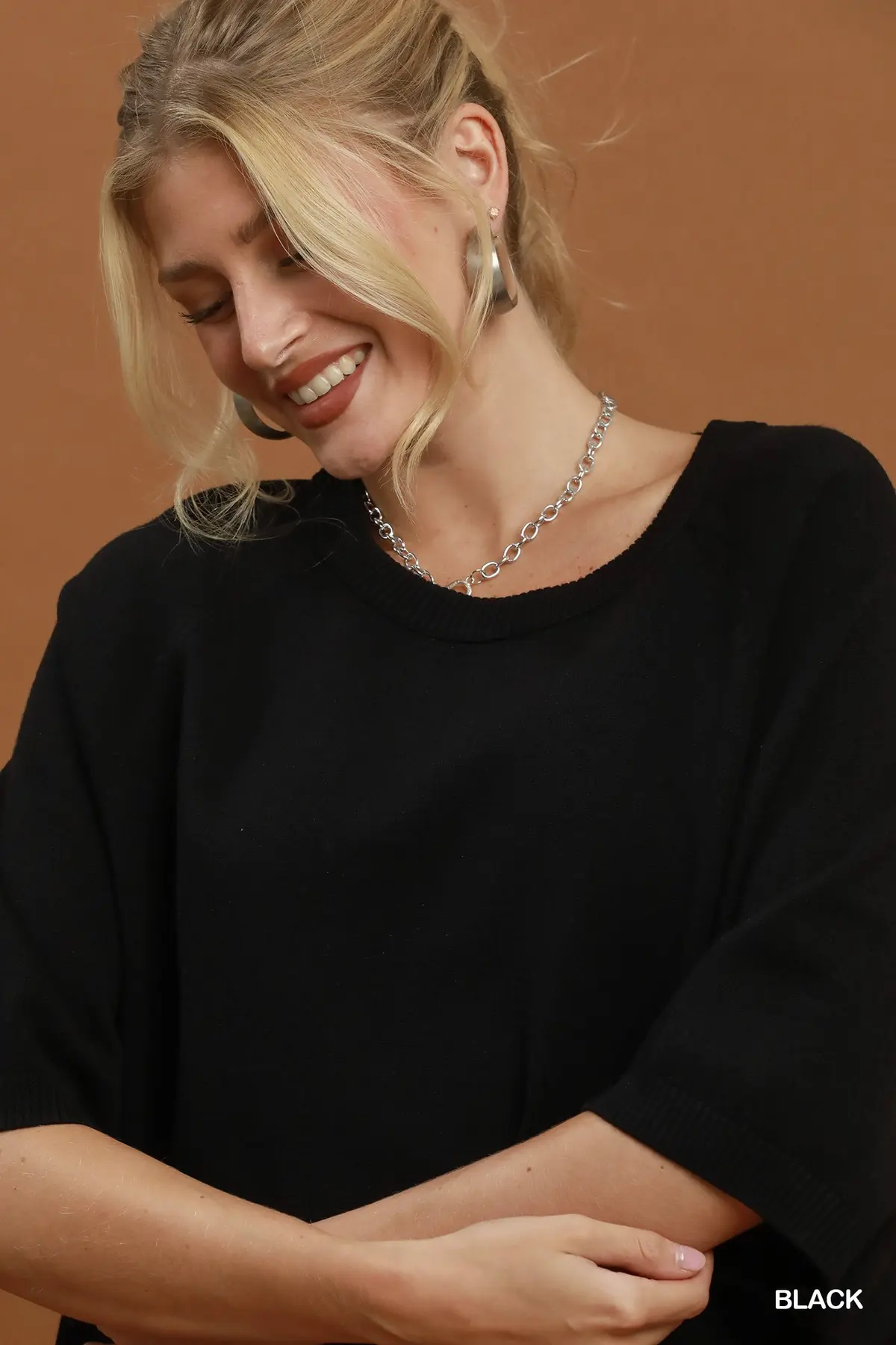 Black Relaxed Knit Sweater