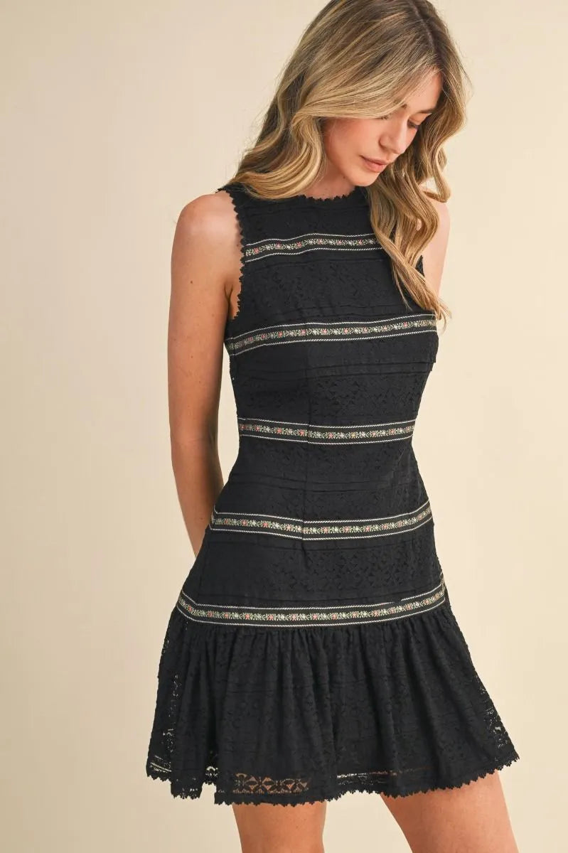 Black Garden Party Lace Dress